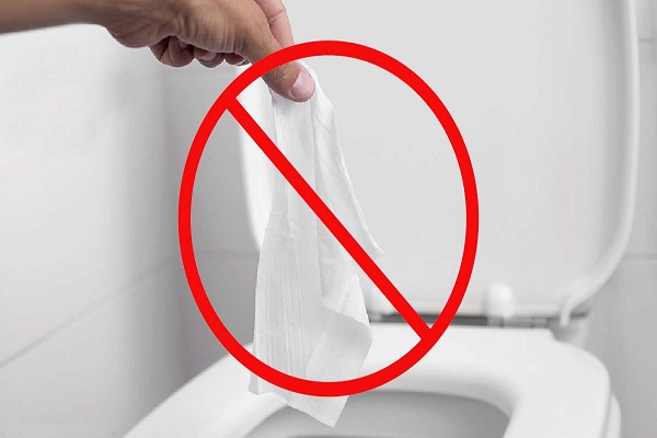evitez de jeter les lingettes dans les toilettes